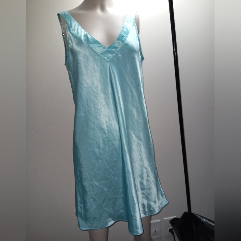 Vintage Jayre pastel blue satin slip dress size small - Picture 2 of 6
